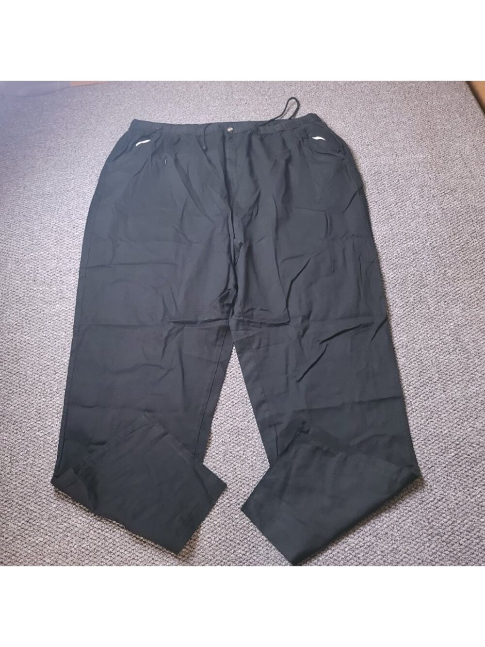 KingSize Elastic Pants Mens 3XL x38 Big Tall Black Khaki Cotton LL y2k
